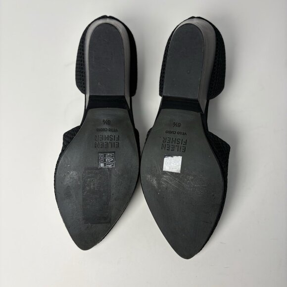 Eileen Fisher Lily D' Orsay Pumps Black Stretch Fabric Slip On Heel Shoes Sz 6.5 - Picture 9 of 10